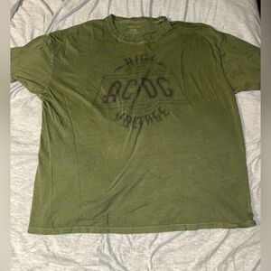 American Eagle Outfitters Green Short Sleeve AC/DC Tee